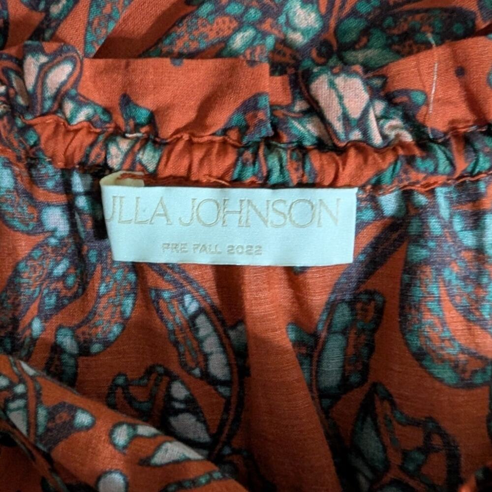 Ulla Johnson Trula Tiered Voile Mini Dress Clementine Flowy Trapeze XS Preowned - Picture 7 of 9